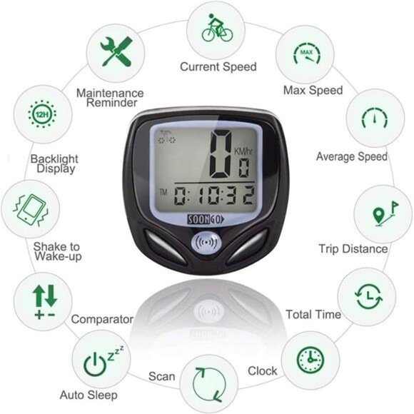 Bike Speedometer, Bicycle odometers,Bicycle Speedometer Wireless Cycle Bike - Picture 3 of 7